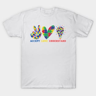 Accept love understand Autism Awareness Gift for Birthday, Mother's Day, Thanksgiving, Christmas T-Shirt